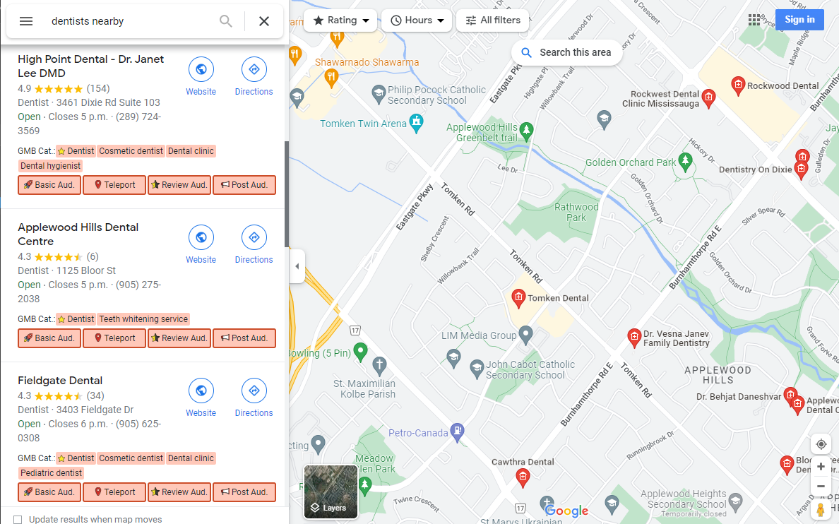 GMB Everywhere Google Business Profile tool interface screenshot