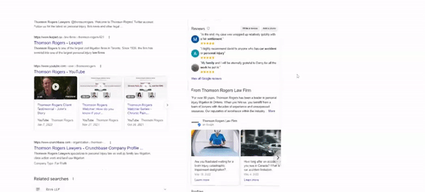 Animation showing GBP posts in the Google Knowledge Panel