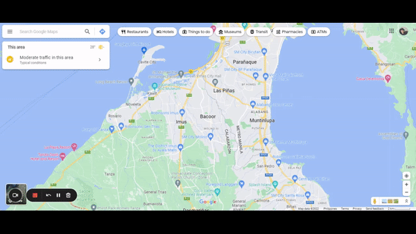 Screenshot showing how to click the Review Audit button in GMB Everywhere on Google Maps