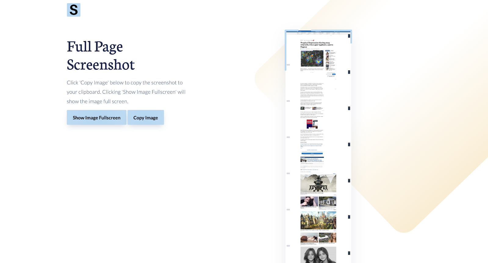 Save Image As dialog box for saving the full page screenshot to a folder