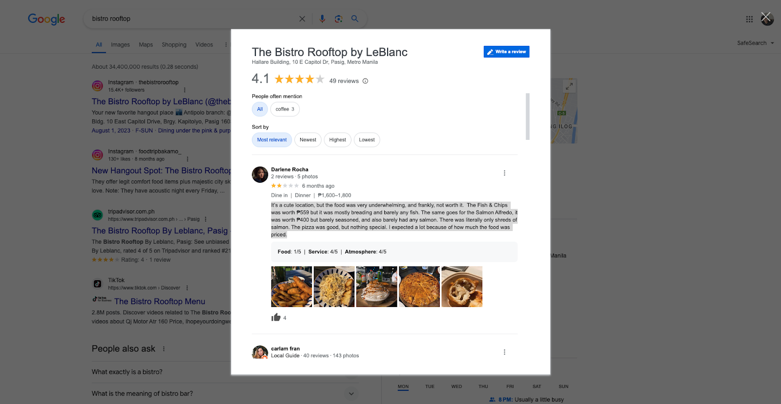 Pasting a Google review into the GMB Everywhere response generator