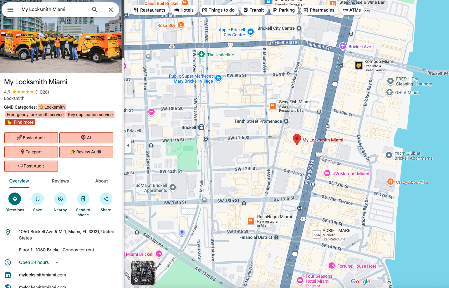Screenshot showing the full competitor category breakdown in GMB Everywhere