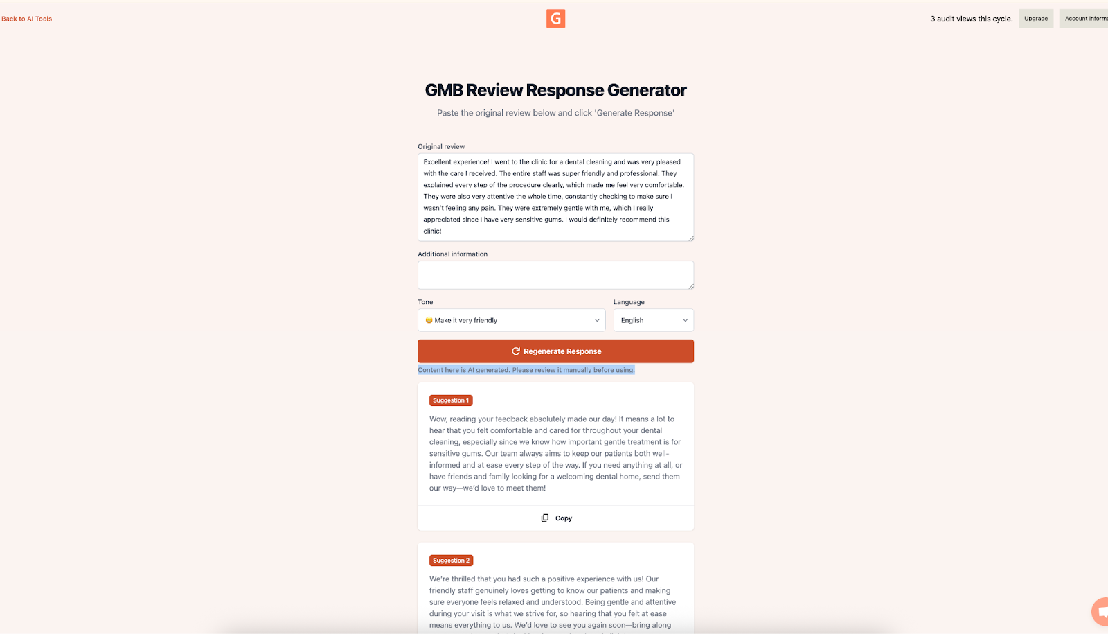 Using the AI Review Response Generator in GMB Everywhere